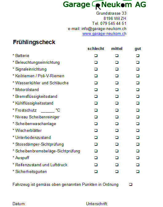 Frühlingscheck